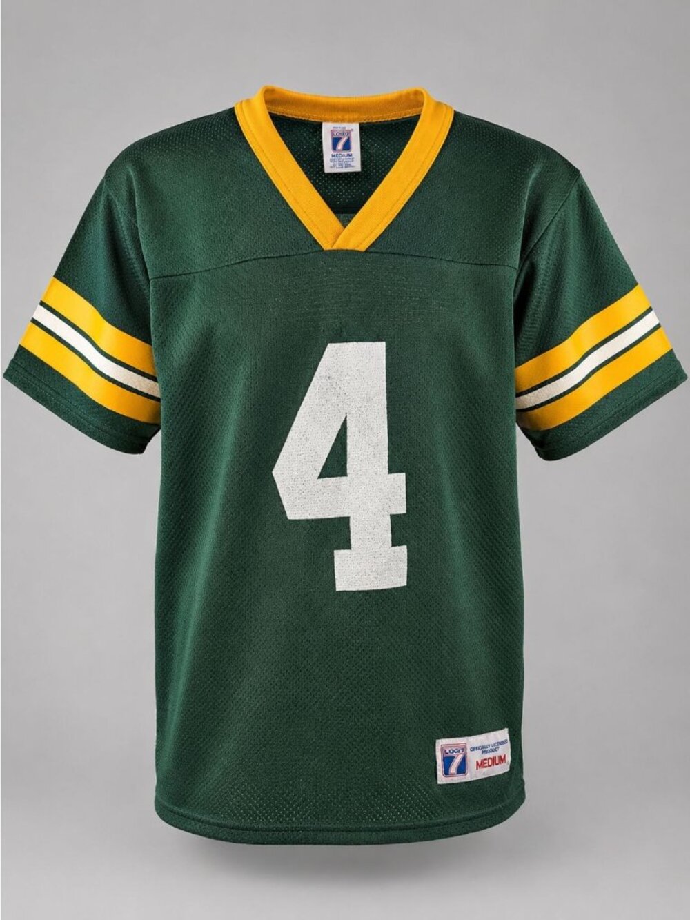 Logo 7 Brett Favre Mens Medium Jersey VINTAGE 4 Green Bay Packers Green Gold